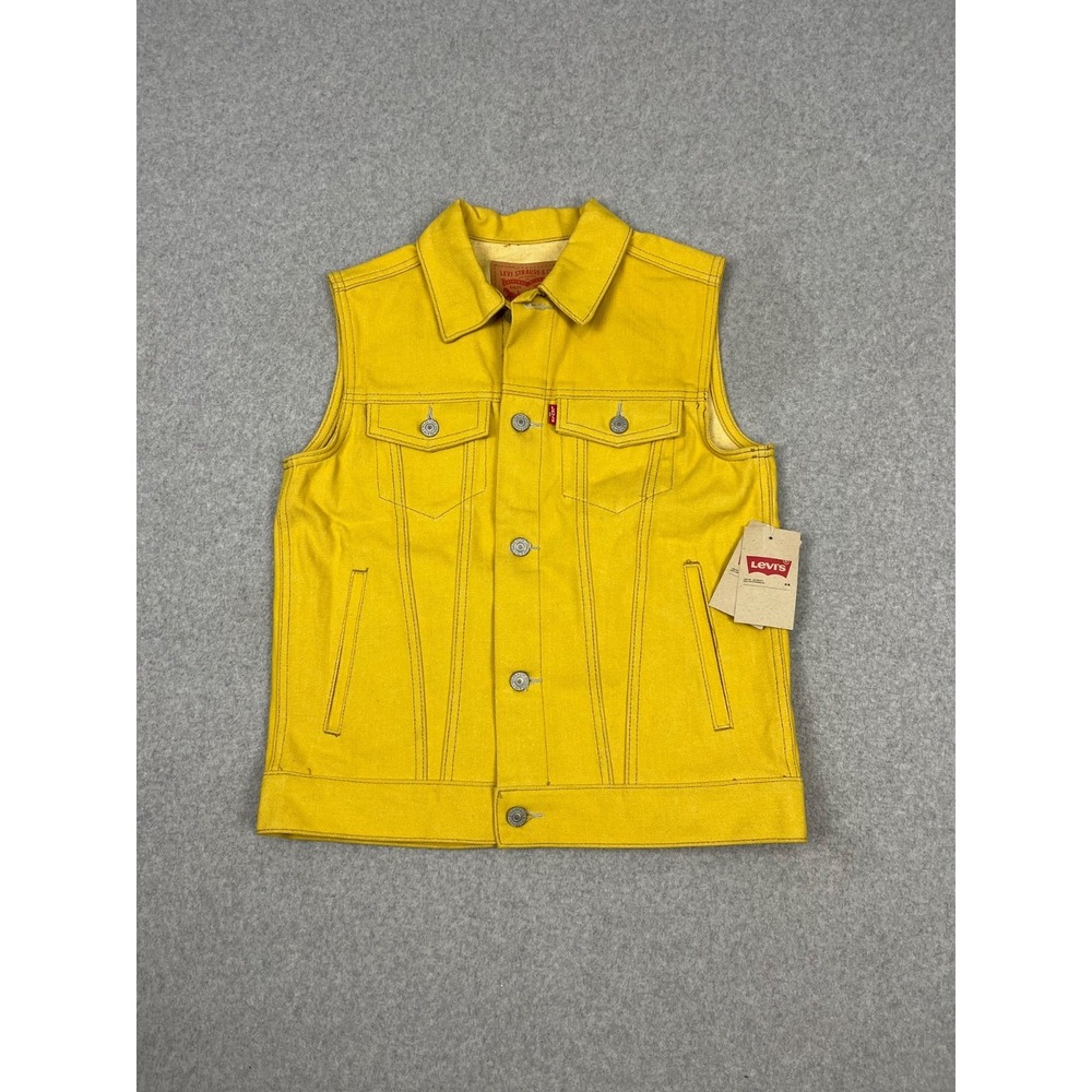 Levis‎ Denim Vest Girls L 12-13 yrs Yellow Sleeveless Button Up Cowgirl NWT